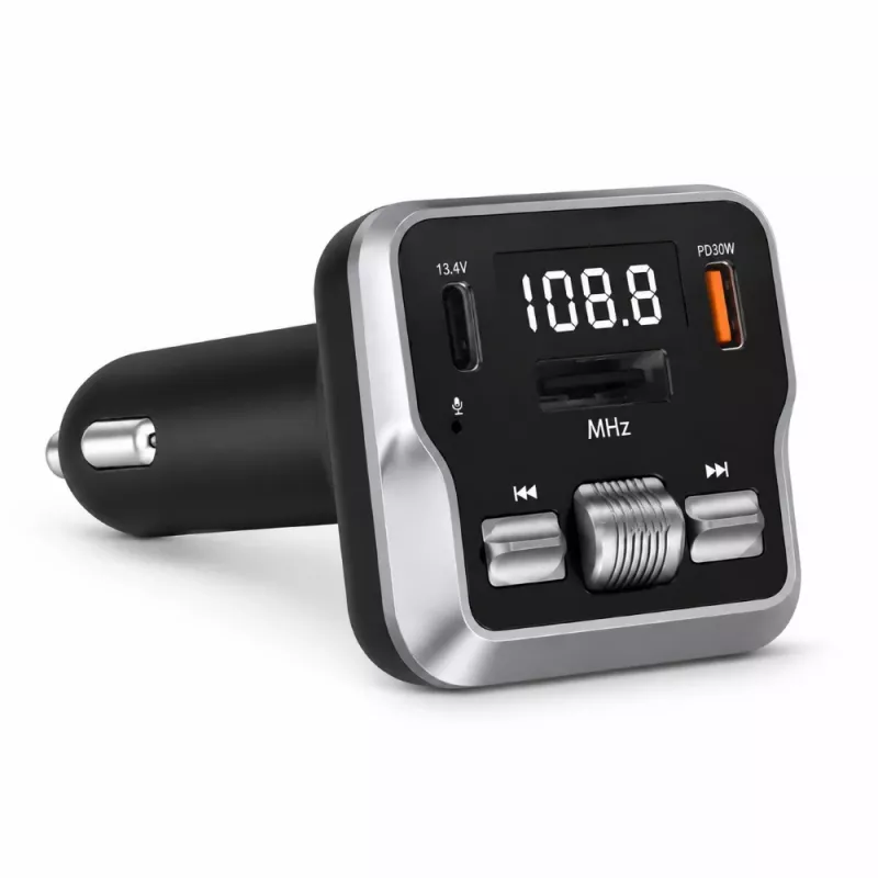 EXTRALINK Transmisor FM Bluetooth con 2 puertos de carga USB y ranura para tarjeta MicroSD
