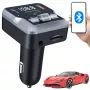 EXTRALINK Transmisor FM Bluetooth con 2 puertos de carga USB y ranura para tarjeta MicroSD