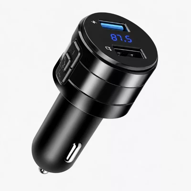 EXTRALINK Transmisor FM Bluetooth con 2x cargador USB, manos libres, negro
