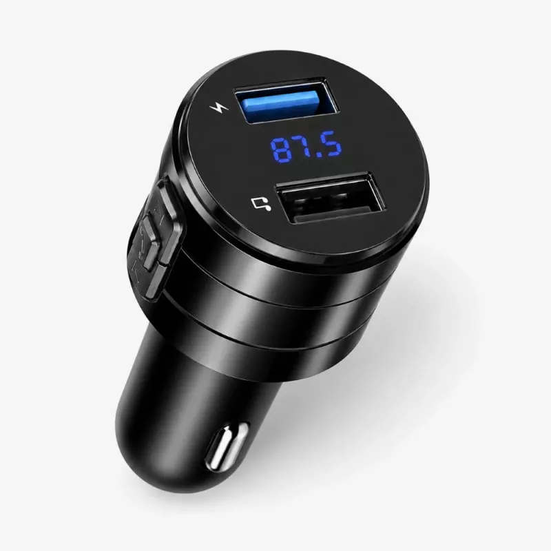 EXTRALINK Transmisor FM Bluetooth con 2x cargador USB, manos libres, negro