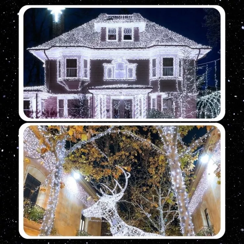 EXTRALINK Iluminación navideña 300 LED exterior interior Blanco frío 21,7m