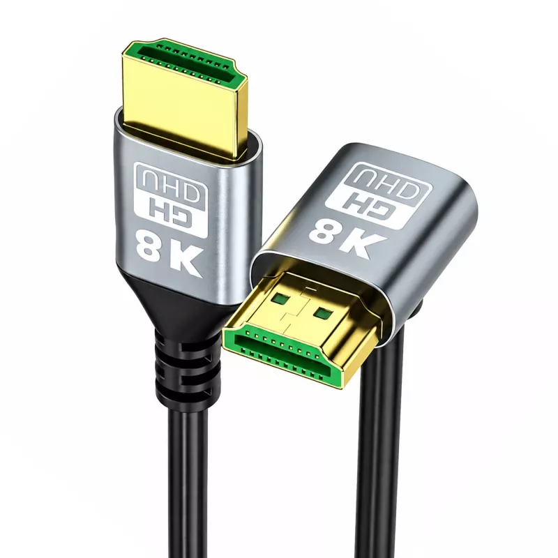 EXTRALINK Cable HDMI 2.1 8K HDR 2M acodado hacia arriba negro