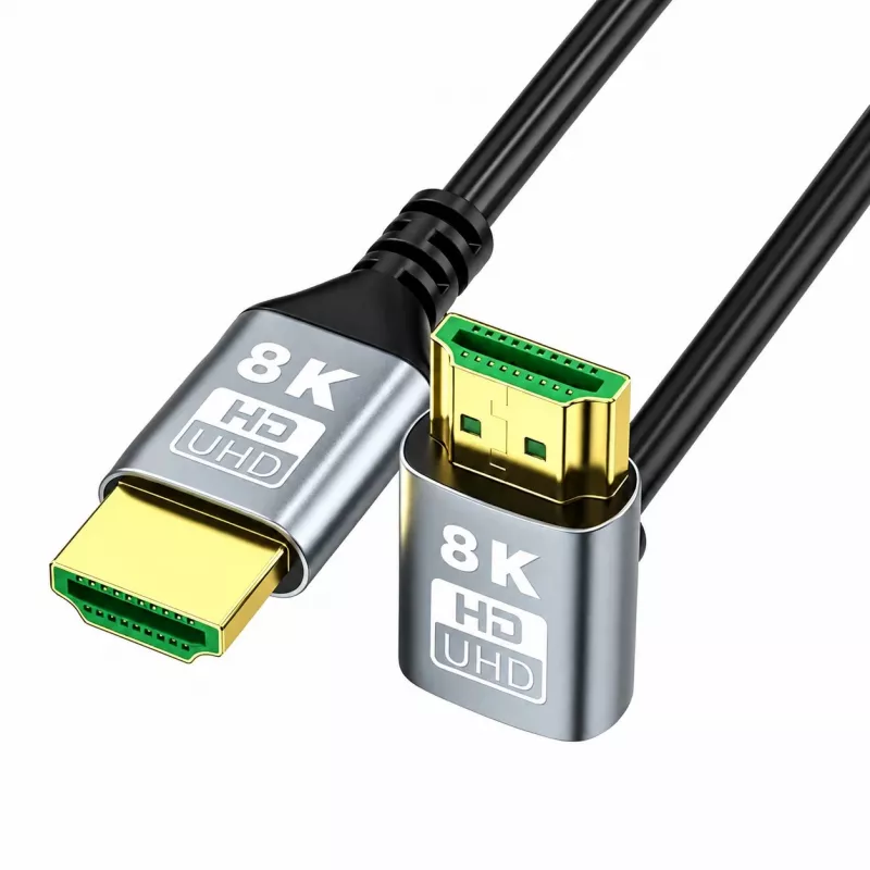 EXTRALINK Cable HDMI 2.1 8K HDR 2M acodado hacia arriba negro