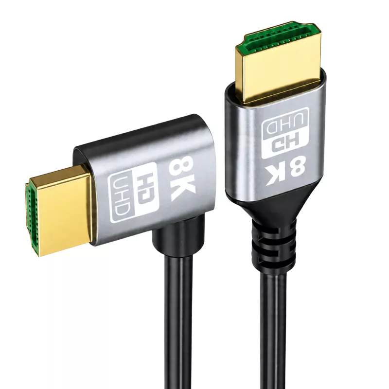 EXTRALINK Cable HDMI 2.1 8K HDR 2M acodado a la izquierda
