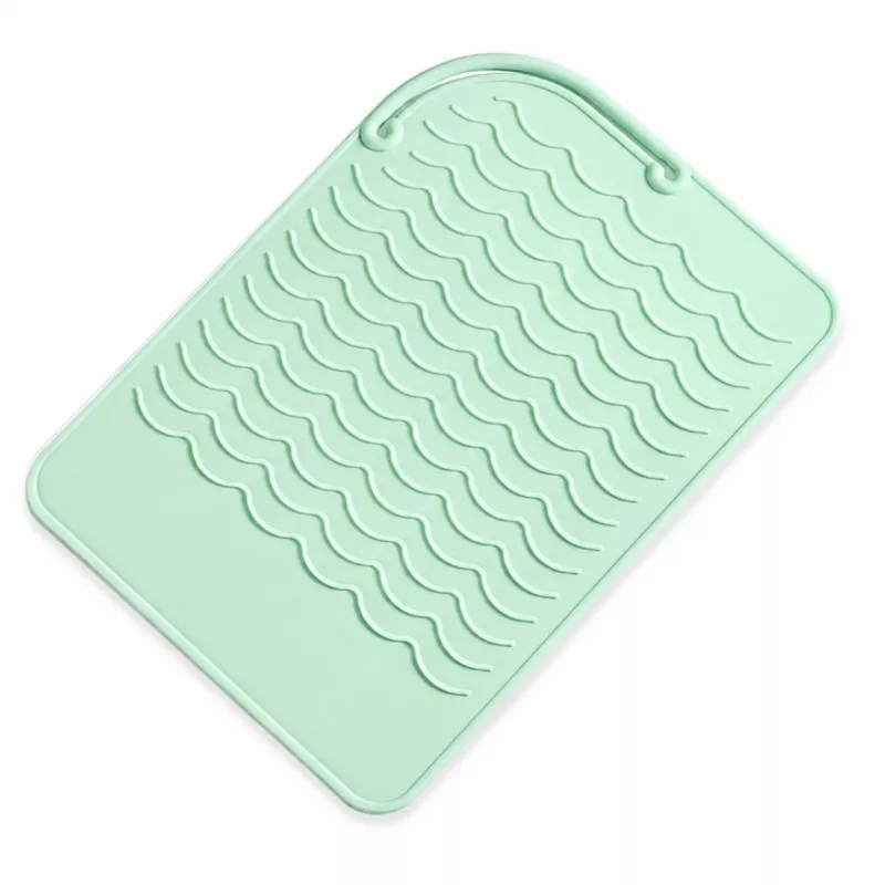 EXTRALINK HOME Alfombrilla de silicona termorresistente para planchas de pelo, 22x16 cm, verde