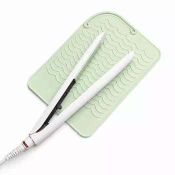 EXTRALINK HOME Alfombrilla de silicona termorresistente para planchas de pelo, 22x16 cm, verde