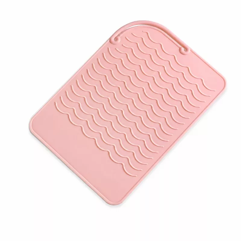 EXTRALINK HOME Alfombrilla de silicona termorresistente para planchas de pelo y rizadores 22x16 cm rosa
