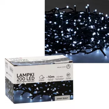 Guirnalda LED Extralink 200 LEDs blanco frío 10m + 3m IP44 interior/exterior