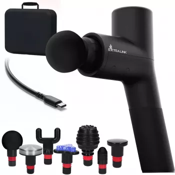 Extralink Massage Gymgun Fit 2.0 Pro Pistola de masaje, 7 accesorios, 6 modos