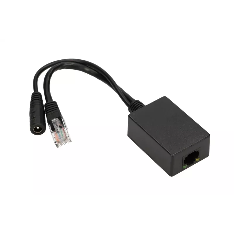 Extralink Inversor PoE 1 puerto, entrada 1x 1000Mb/s RJ45/conector hembra 10-30V, salida 48V