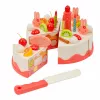 EXTRALINK TOYS Set de juego de cortar tarta de cumpleaños - Juguete de cocina de rol de 37 piezas para niños a partir de 3 años