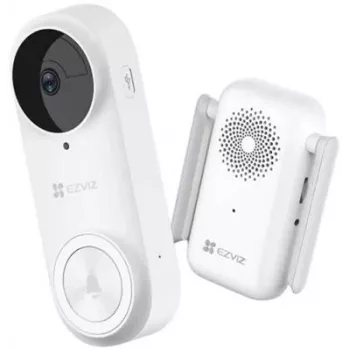 EZVIZ CSDB25MP set de videoportero con batería y timbre inalámbrico, resolución 2K+, campo de visión 176°, IP65, batería 5200 mAh, microSD hasta 256GB, compatible con Alexa/Google
