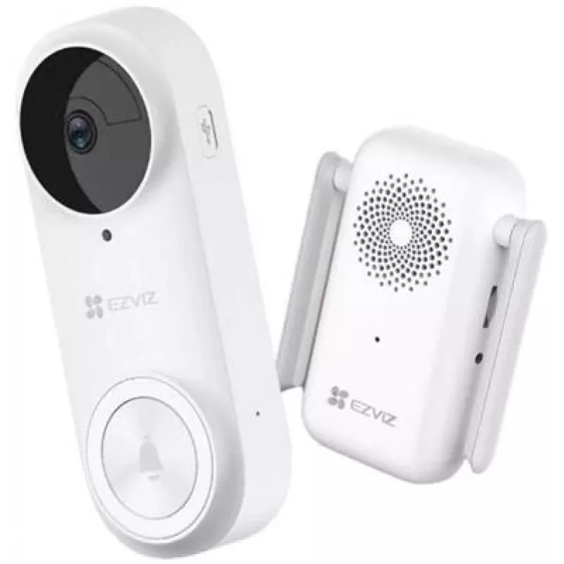 EZVIZ CSDB25MP (DB2) kit de videoportero a batería con timbre interior, 5 MP 2K+, Wi-Fi, campo de visión de 176°, IP65, 5200 mAh