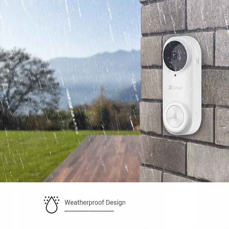 EZVIZ CSDB25MP (DB2) kit de videoportero a batería con timbre interior, 5 MP 2K+, Wi-Fi, campo de visión de 176°, IP65, 5200 mAh