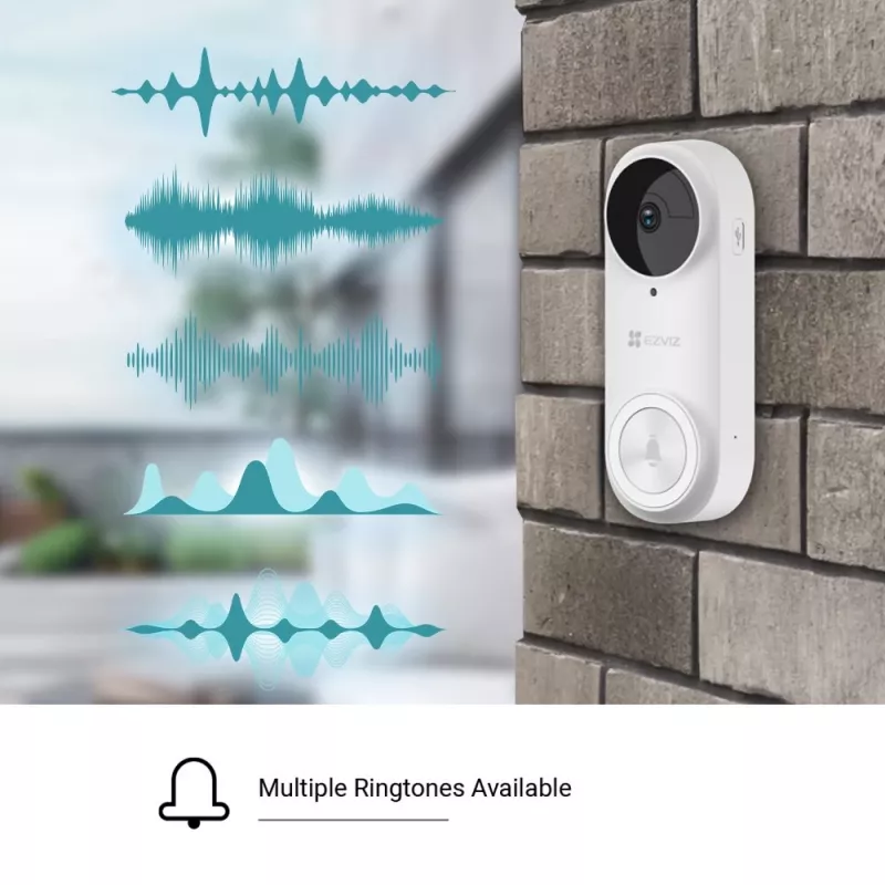 EZVIZ CSDB25MP (DB2) kit de videoportero a batería con timbre interior, 5 MP 2K+, Wi-Fi, campo de visión de 176°, IP65, 5200 mAh