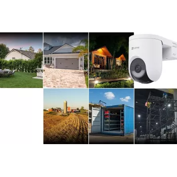 EZVIZ HB8 Lite 4G Cámara exterior PT a batería (4MP, 2K+, Wi-Fi 6, 4G/LTE, detección de personas y vehículos por IA, visión nocturna en color)