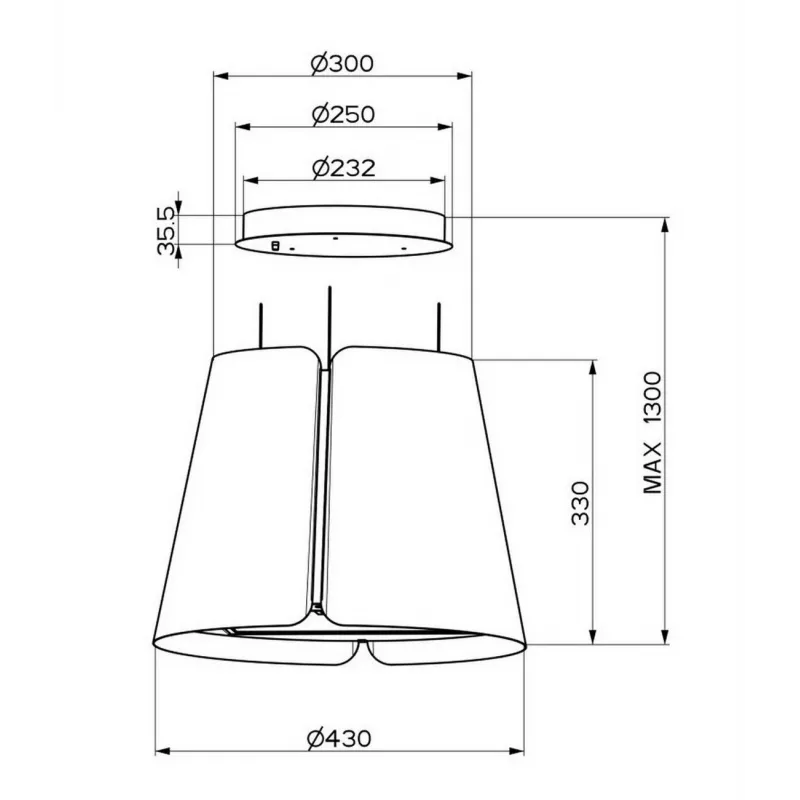 Faber Beat Titanium Matt F45 campana de pared, 45 cm, 630 m³/h, LED