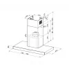 Faber Stilo Glass Smart A90 campana extractora de pared, 90 cm, 690 m³/h, clase energética B, LED, negro/acero inoxidable