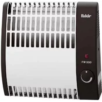 Fakir FW 500 Calefactor rápido cromado/antracita con termostato antihielo, 500 W convector de pared 6004006