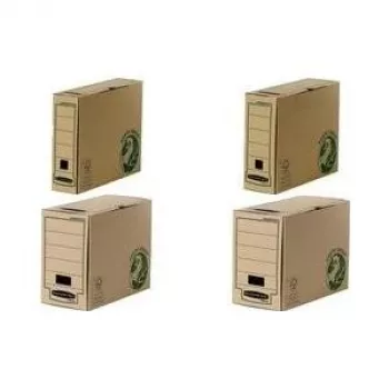 Fellowes BANKERS BOX EARTH caja de archivo, marrón, lomo 150 mm, cartón 100 % reciclado, solapa con cierre, 1 unidad (4473202)