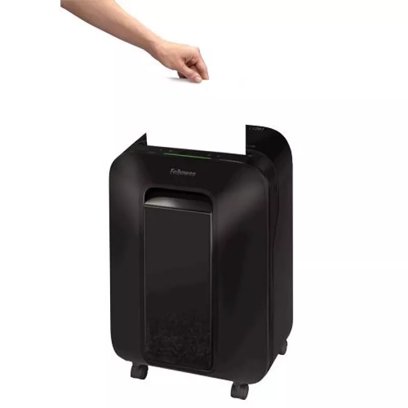 Fellowes Powershred LX201 Destructora de corte en partículas, negro, 10 hojas, seguridad P-5, depósito 22L