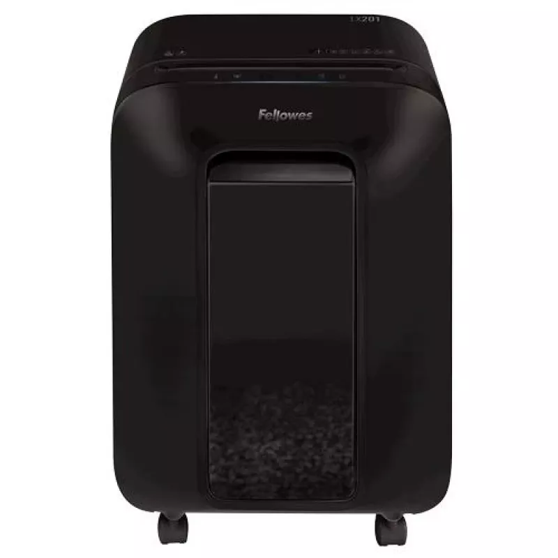 Fellowes Powershred LX201 Destructora de corte en partículas, negro, 10 hojas, seguridad P-5, depósito 22L