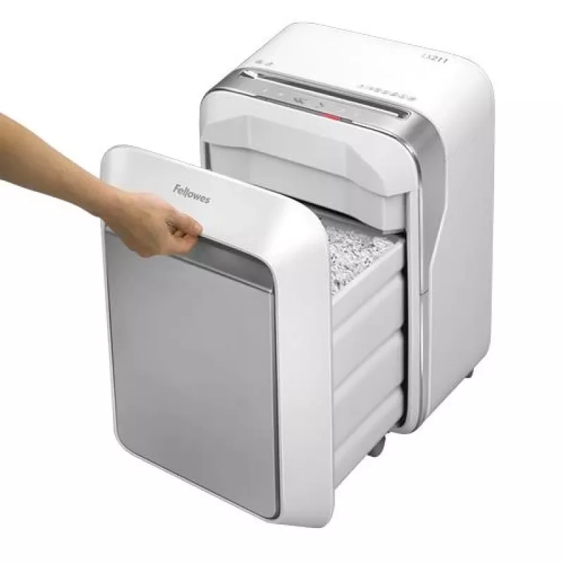 Fellowes Powershred LX211 Destructora de corte micro, 15 hojas, 23 litros, Blanco