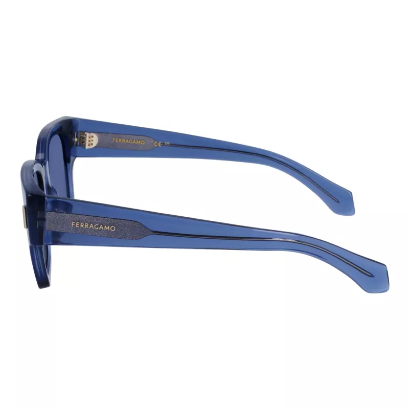 FERRAGAMO Gafas de sol para hombre SF2010S522143 - Montura rectangular de acetato, protección UV400, lentes de 52 mm