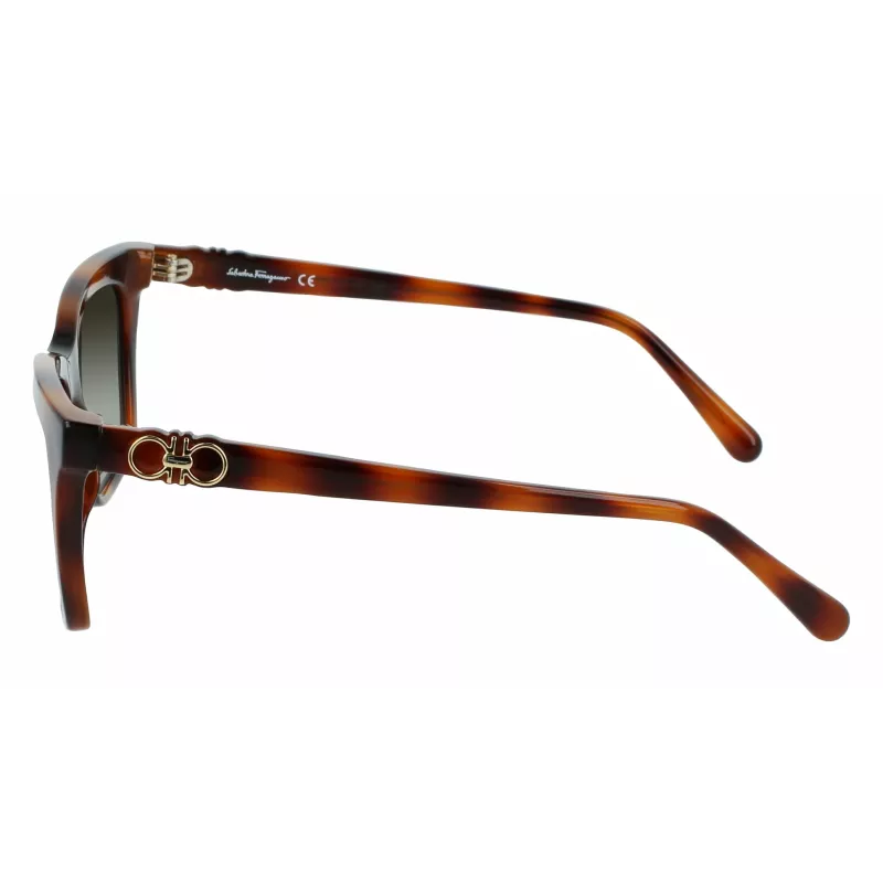 Ferragamo SF1027S-214 Gafas de sol para mujer Havana acetato cuadradas marrón degradado 55mm