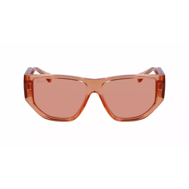 Ferragamo SF1077S-838 Gafas de sol unisex pilot Shiny Rose Gold Brown Gradient 56/13/140 mm