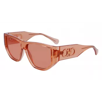 Ferragamo SF1077S-838 Gafas de sol unisex pilot Shiny Rose Gold Brown Gradient 56/13/140 mm