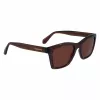 FERRAGAMO SF2001S-232 Gafas de sol unisex Havana marrón montura acetato cuadrada lentes marrones 54/20/145 mm