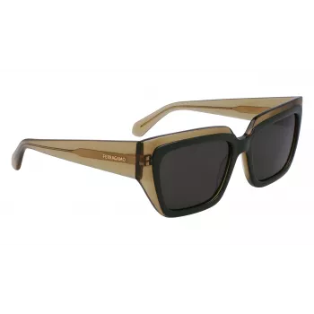 FERRAGAMO SF2002S-327 Gafas de sol de mujer Havana Acetato Marrón degradado 55mm