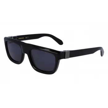 FERRAGAMO SF2009S-001 Gafas de sol hombre - Montura negra, lentes grises, 56/21/145 mm