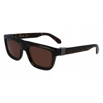 FERRAGAMO SF2009S-242 Gafas de sol cuadradas de acetato para hombre Havana marrón degradado 56/21/145 mm