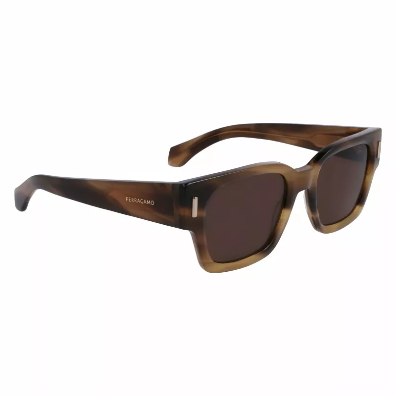 Ferragamo SF2010S-319 Gafas de sol hombre verde Havana cuadradas acetato 52mm