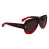 FERRAGAMO SF2029SE-615 Gafas de sol de mujer - Montura de acetato roja, lentes degradadas grises, 57 mm