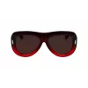 FERRAGAMO SF2029SE-615 Gafas de sol de mujer - Montura de acetato roja, lentes degradadas grises, 57 mm