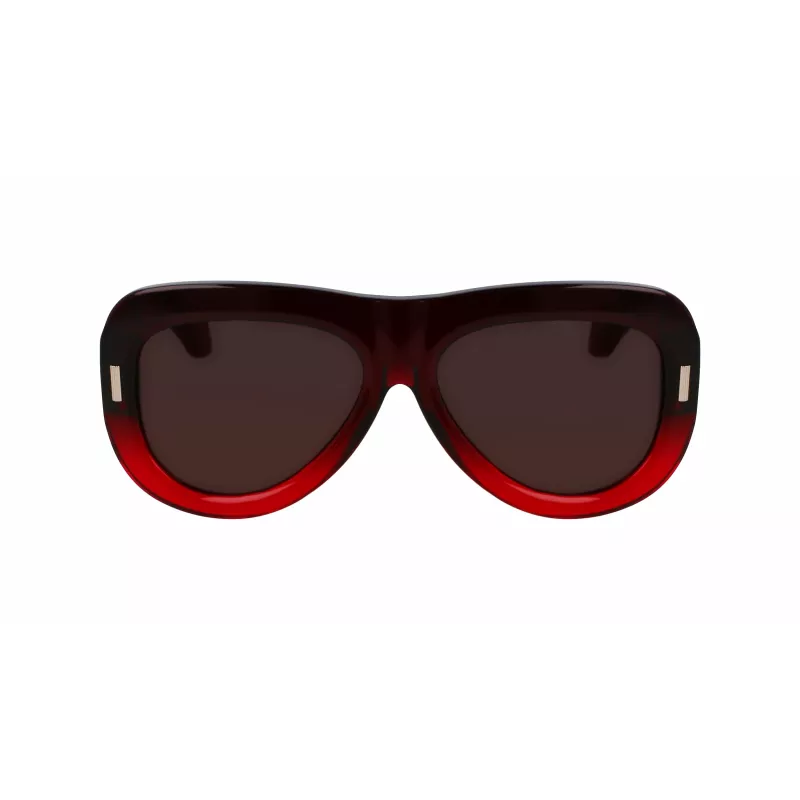 FERRAGAMO SF2029SE-615 Gafas de sol de mujer - Montura de acetato roja, lentes degradadas grises, 57 mm