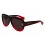 FERRAGAMO SF2029SE-615 Gafas de sol de mujer - Montura de acetato roja, lentes degradadas grises, 57 mm