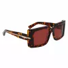 FERRAGAMO SF2032S-242 Gafas de sol de mujer Havana Montura de acetato rectangular lentes degradadas marrones 55/19/140 mm