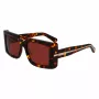 FERRAGAMO SF2032S-242 Gafas de sol de mujer Havana Montura de acetato rectangular lentes degradadas marrones 55/19/140 mm