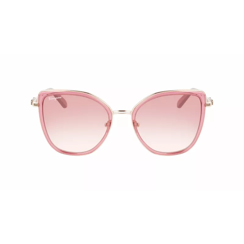 FERRAGAMO SF293S-774 Gafas de sol para mujer Montura de acetato Havana Lentes marrones degradadas 54/19/140 mm