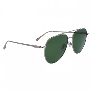 FERRAGAMO SF308S-44 Gafas de sol rectangulares de hombre - Montura acetato Havana marrón, lentes policarbonato grises, protección UV400