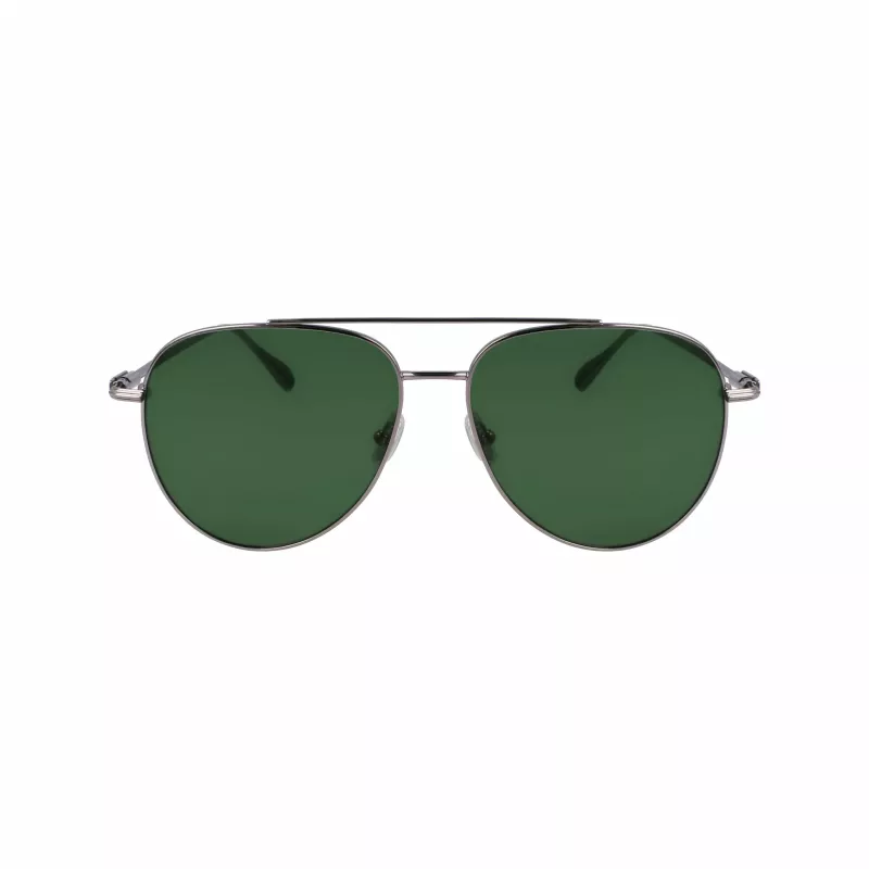 FERRAGAMO SF308S-44 Gafas de sol rectangulares de hombre - Montura acetato Havana marrón, lentes policarbonato grises, protección UV400