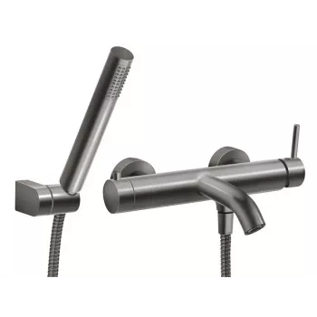 FERRO BCK11GM Mezclador de bañera de pared con set de ducha, Gun Metal