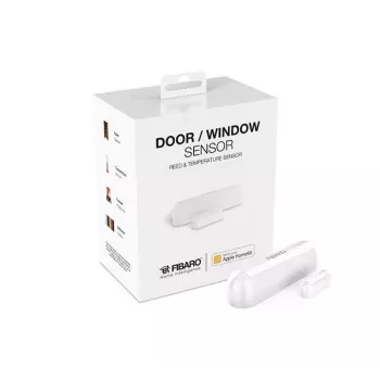 Fibaro Sensor de puerta/ventana 2 para Apple HomeKit – blanco, Bluetooth Low Energy, sensor de temperatura integrado