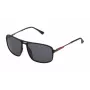 FILA Gafas de sol de hombre SF9329-58U28Z - Montura rectangular negra mate con lentes de policarbonato ahumadas, protección UV400
