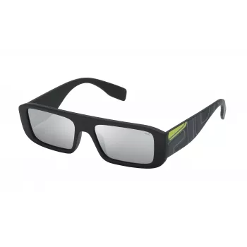 FILA Gafas de sol de hombre SF9415540U28 - montura negra rectangular, lentes grises, 54/17/145 mm, UV400