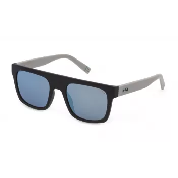 FILA Gafas de sol de hombre SFI098-53968X Rectangulares Montura negra Lentes grises 53/20/145 mm